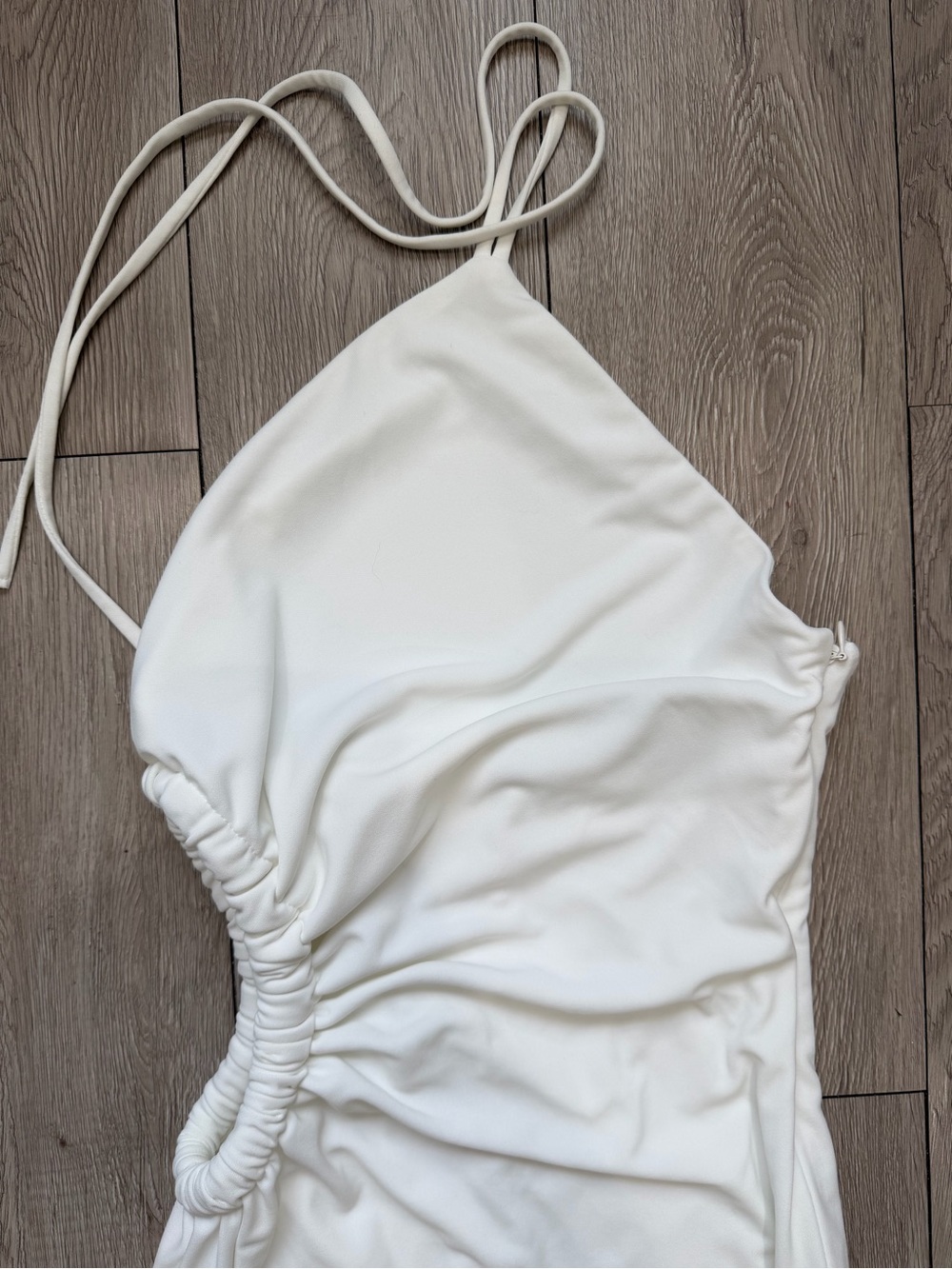 Zara cut out halter midi white dress S - Picture 4 of 5